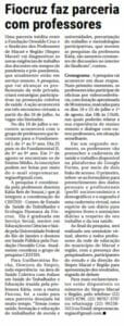 Jornal O Fluminense noticia parceiria de Sinpro Macaé e Região com a FIOCRUZ