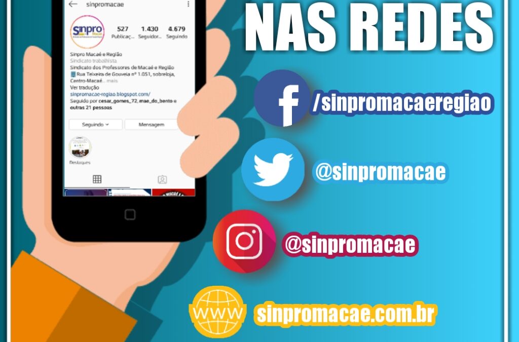 Sinpro Macaé e Região nas redes sociais