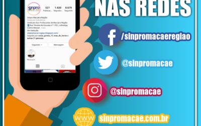 Sinpro Macaé e Região nas redes sociais