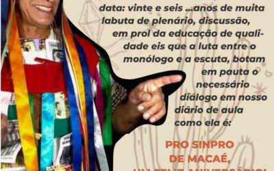 26 ANOS | CORDEL DO ANIVERSARIO DO SINPRO MACAÉ E REGIÃO.