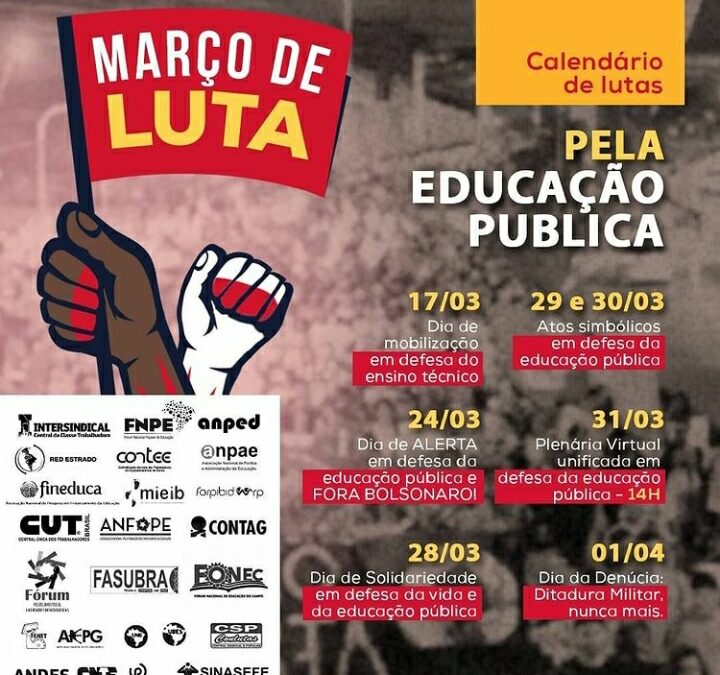 CALENDÁRIO DE LUTAS PELA EDUCAÇÃO PÚBLICA | Março/2021
