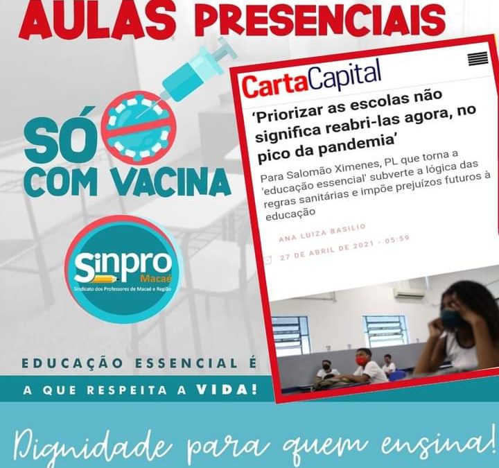 ” Priorizar as escolas não significa reabri-las agora, no pico da pandemia “