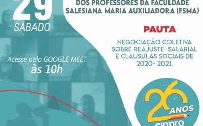 Campanha Salarial : Professores da Faculdade Salesiana têm assembleia dia 29/05