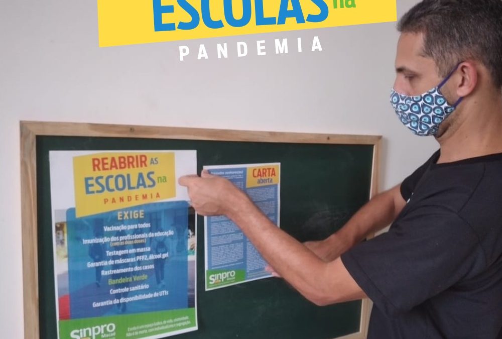 Sinpro Macaé e Região lança campanha contra a reabertura das escolas sem a imunização completa dos docentes