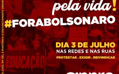 O Sinpro Macaé e Região convoca todos para as mobilizações #ForaBolsonaro que estão marcadas para o dia 3 de julho.