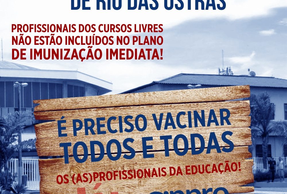 Sinpro solicita prefeito de Rio das Ostras a imunização dos professores de cursos livres