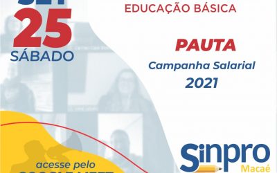 Campanha Salarial: Sinpro Macaé e Região convoca assembleia dos professores da educação básica de Macaé