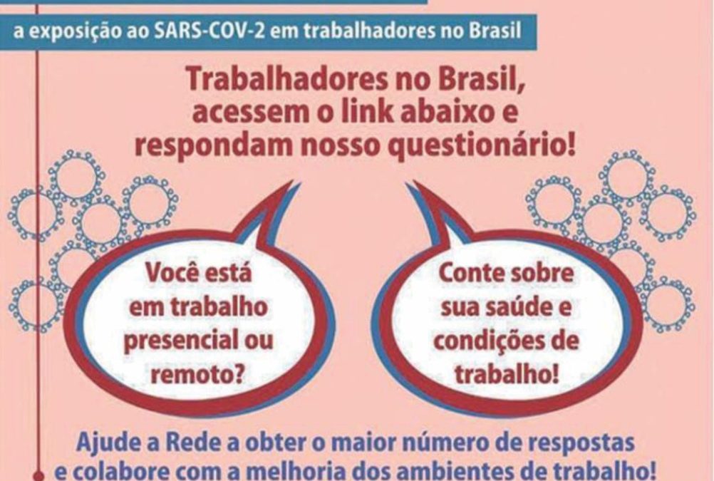 Sinpro Macaé e Região participa da pesquisa “Rede de informações sobre a exposição de trabalhadores ao SARS-CoV-2 no Brasil”.