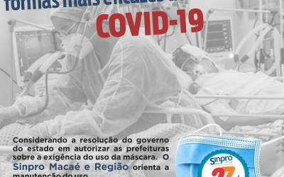 Sinpro Macaé e Região defende a manutenção do uso de máscaras e o cumprimento dos protocolos nas escolas