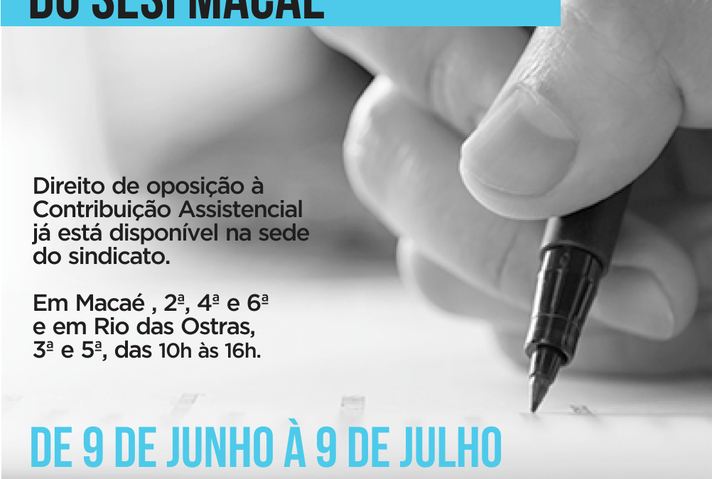 Direito de Oposição: professores do SESI MACAÉ.