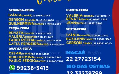 CONFIRA A ESCALA ATUALIZADA DO PLANTÃO REMOTO DE ATENDIMENTO AOS ASSOCIADOS POR TELEFONE