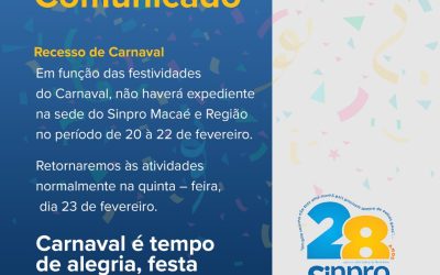 Comunicado: Expediente no Carnaval