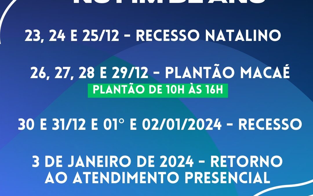 Comunicado do Expediente de Fim de ano