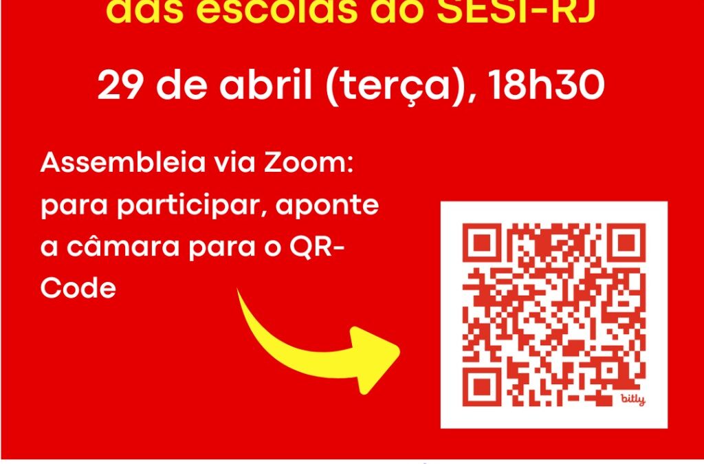 ASSEMBLEIA ON-LINE DIA 29/04 DOS PROFESSORES QUE TRABALHAM NO SESI