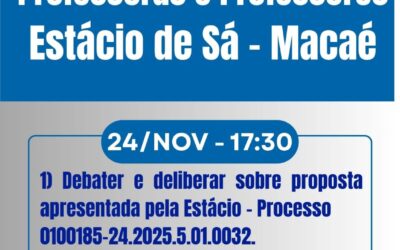 Prezadas Professoras e Prezados Professores,