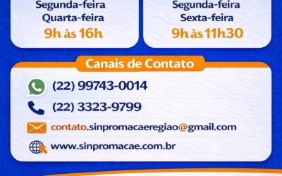 📢 Plantão de Atendimento Presencial – Sinpro Macaé e Região