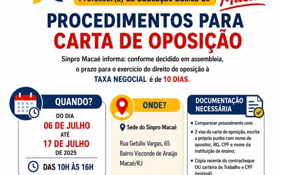 📢 COMUNICADO AOS(ÀS) PROFESSORES(AS) DA EDUCAÇÃO BÁSICA DE MACAÉ