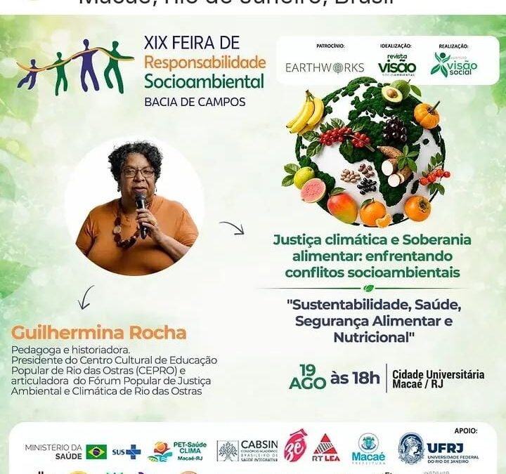Guilhermina Rocha participa de debate sobre justiça climática e soberania alimentar em Macaé